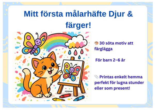 Mitt första målarhäfte, Djur & färger!